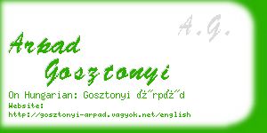 arpad gosztonyi business card